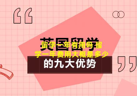 留学一年有用吗 留学一年费用大概是多少